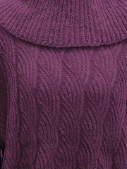  Casual Sweater Women's Solid Long Sleeve Turtle Neck Jumper