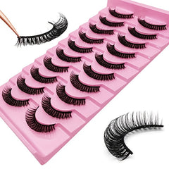 Natural Fluffy False Eyelashes - Curly Thick Long Faux Mink Lashes