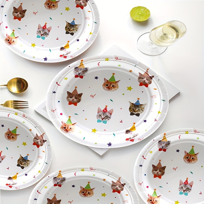 41pcs Cat Birthday Party Supplies Cat Party Decorations&Tableware Set