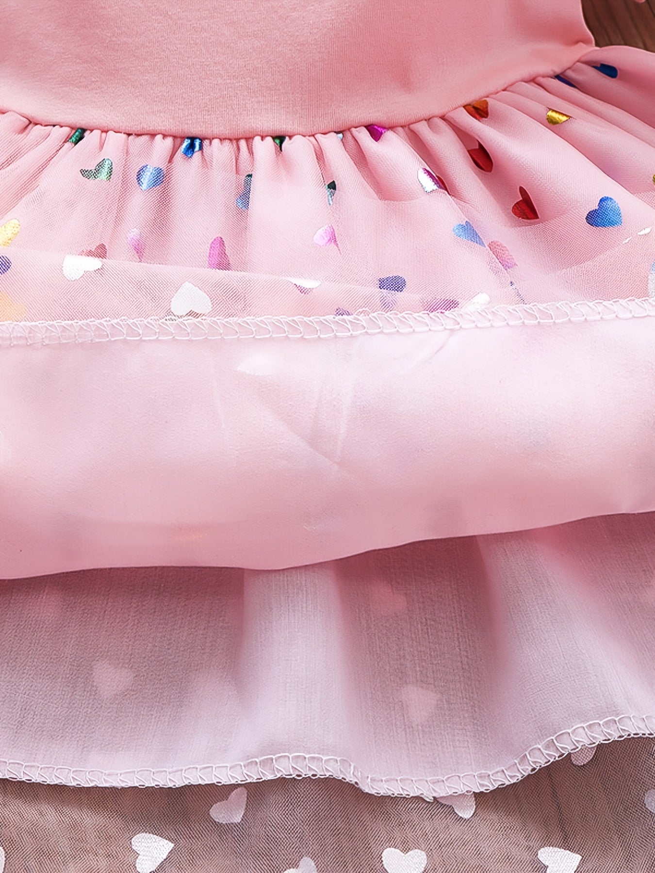 Girls Unicorn Sequins Heart Tulle Patchwork Dress