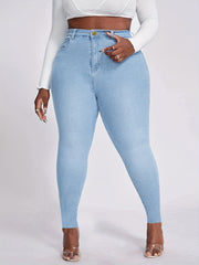  Button Up High Waist Skinny Jeans