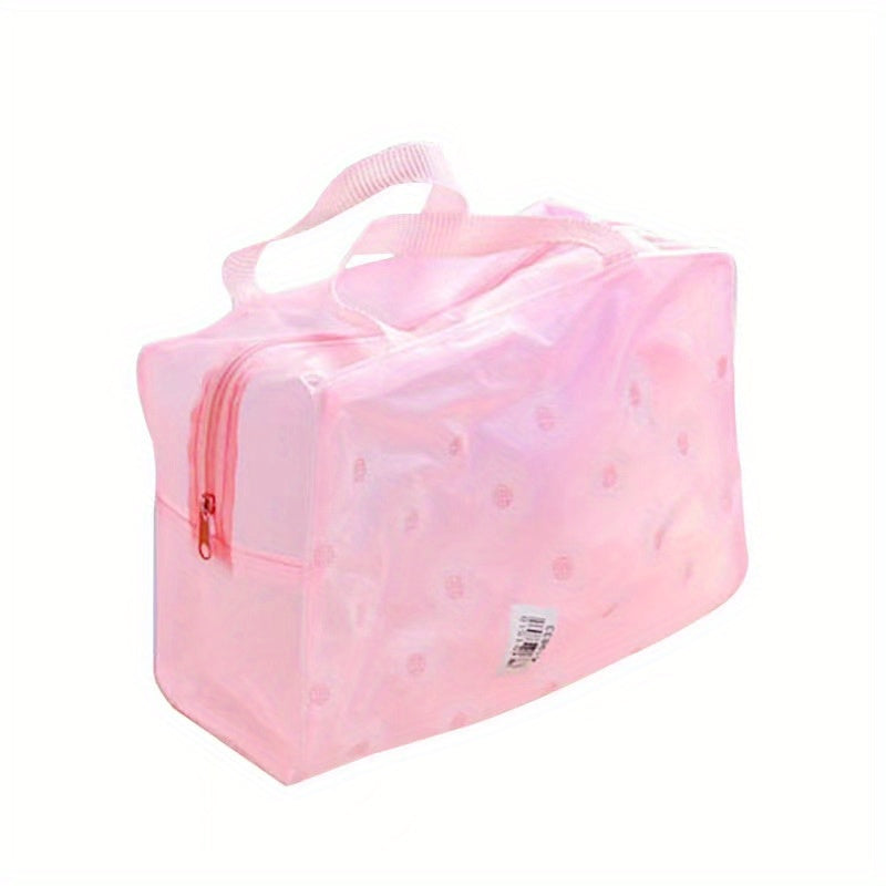 Floral PVC Waterproof Makeup Bag with Handle