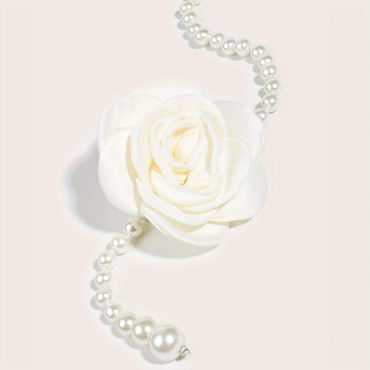 Camellia Decor Waist Chain Faux Pearl Pendant Chain Belt Dress Girdle