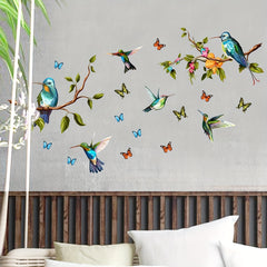 4pcs Bird & Butterfly Wall Stickers - Spring Home Decor Touch