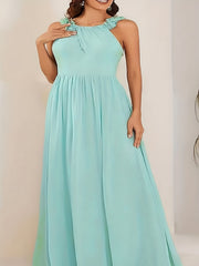  Party Cami Dress Solid Contrast Mesh Ruched A line Maxi Prom Dress