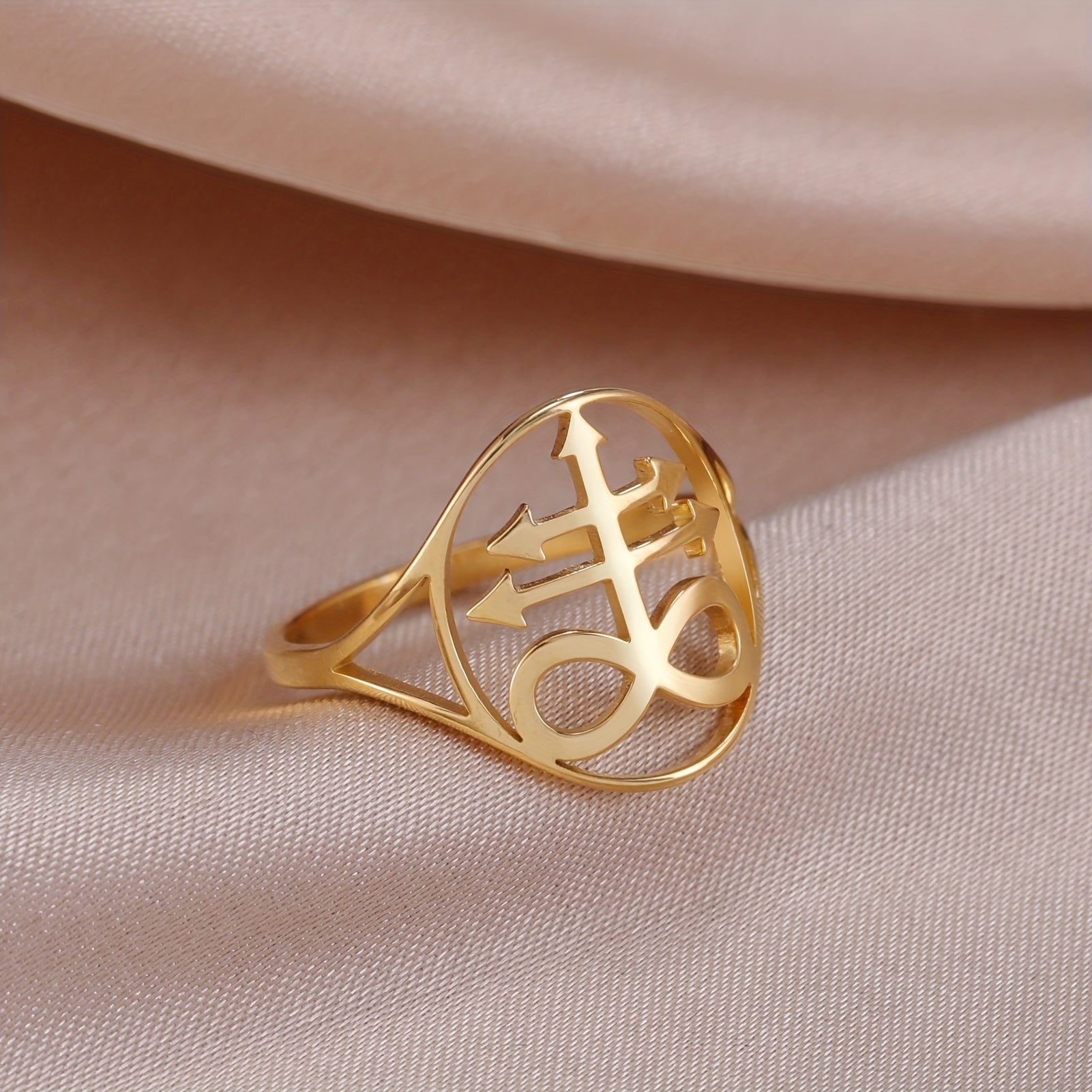 Church Symbol Stainless Steel Men's Ring
