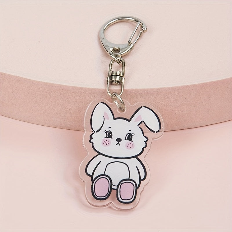Bunny Acrylic Keychain Pendant, Bag Accessory