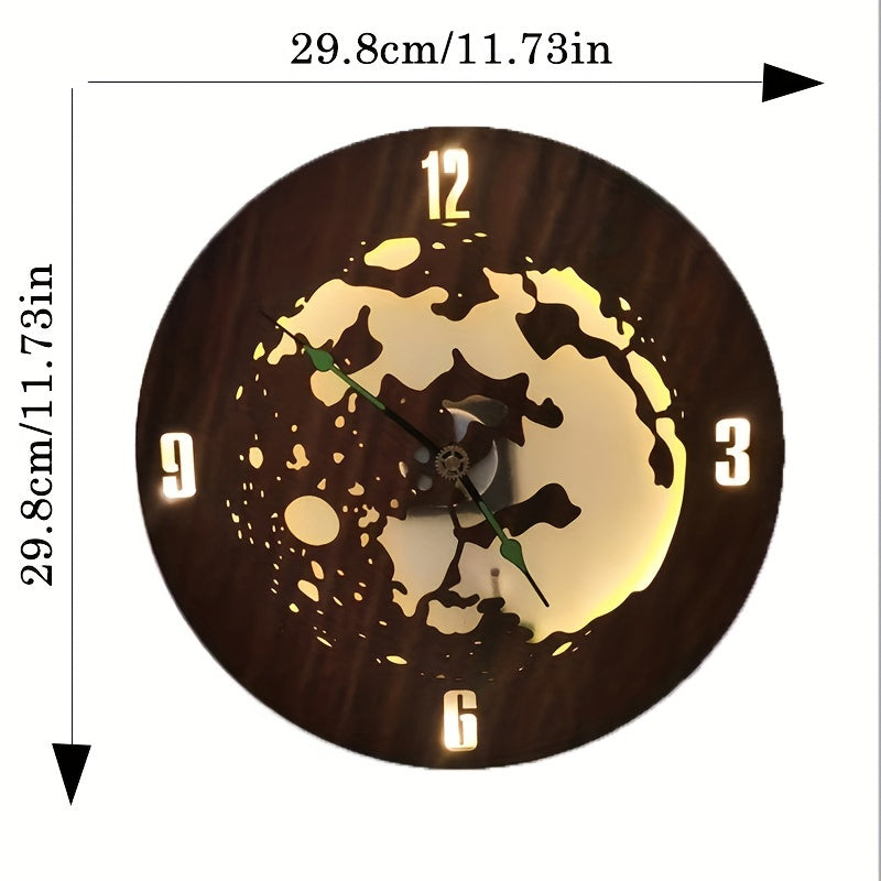 Kids Room Clock Lamp with Laser Engraved Globe Model LED