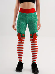 Christmas Print Yoga Pants High Stretch