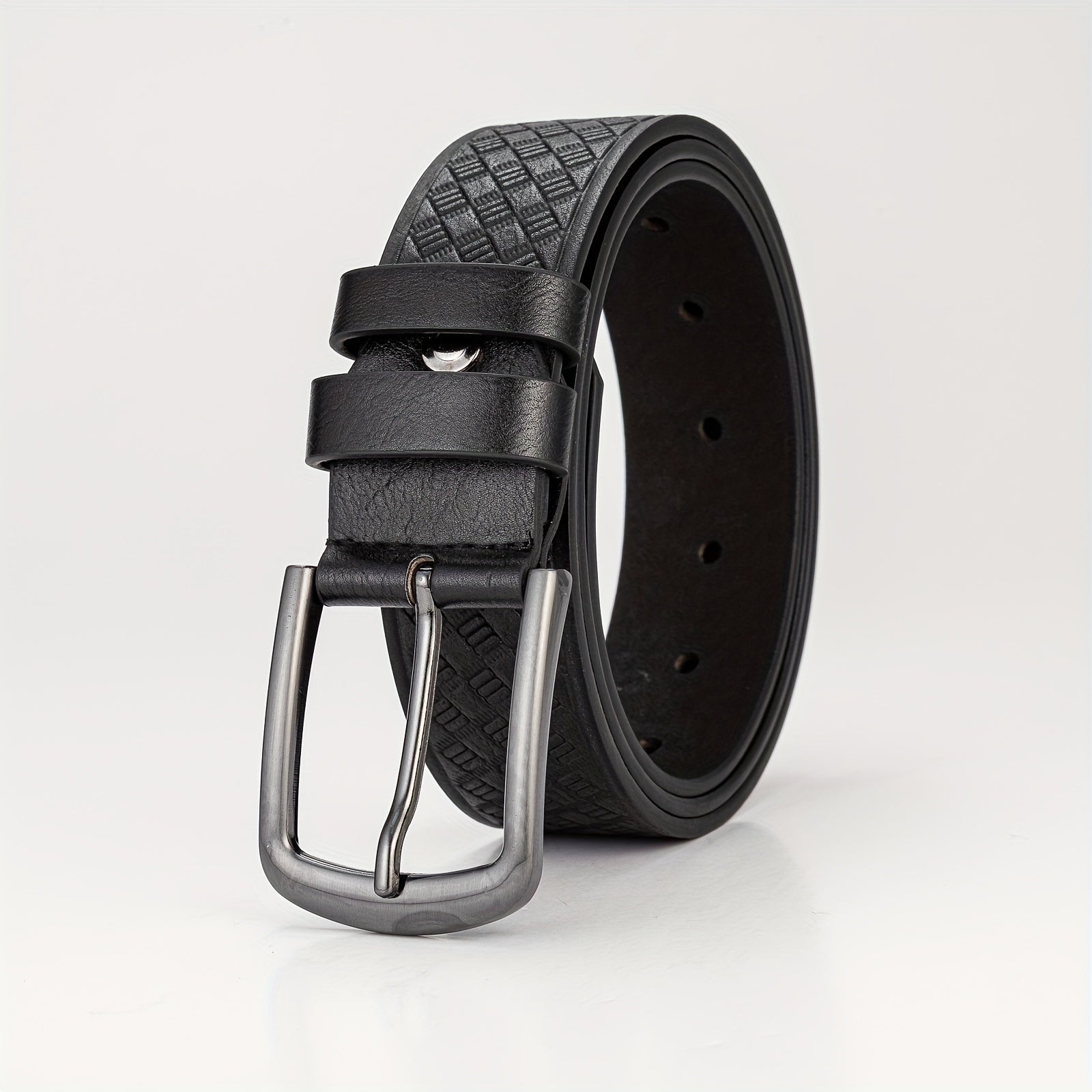 Geometric Embossed Square Buckle Belt Men's Casual Sports Belt