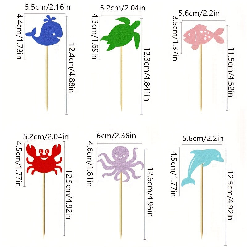 Ocean Theme Cake Inserts - Marine Animals Birthday Party Decoration