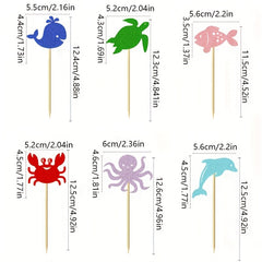 Ocean Theme Cake Inserts - Marine Animals Birthday Party Decoration