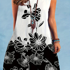 Women's Plus Floral Print Maxi Tank Dress