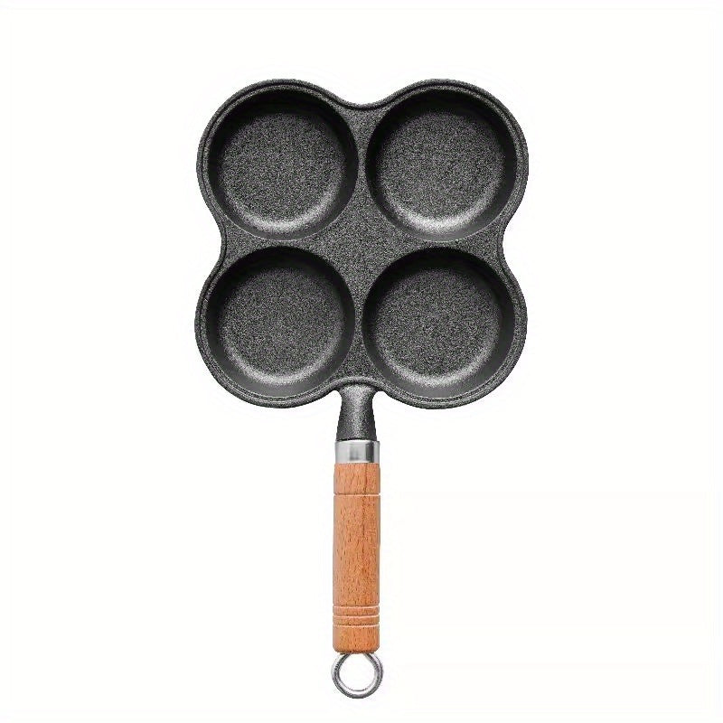 Nonstick 4 Cup Cast Iron Egg Frying Pan Divided Breakfast Skillet Pan
