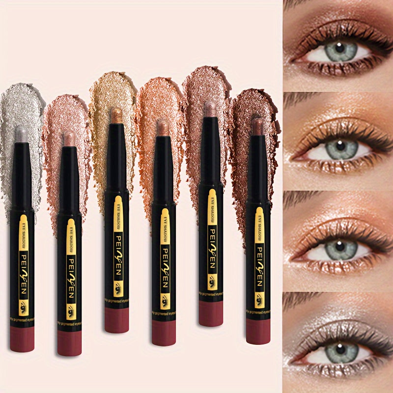 6 Colors Shimmer Eye Shadow Stick Set