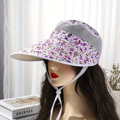 Floral Mesh Sun Hat UV Protection Baseball Cap