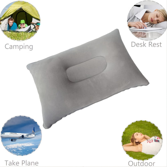 Flocked Inflatable Pillow for Hiking Camping Traveling
