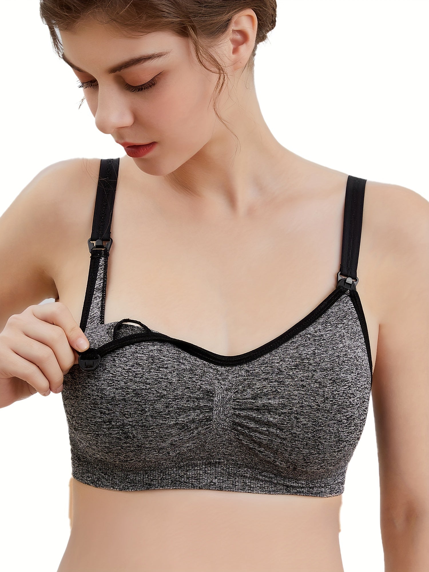 Maternity Nursing Bra No Steel Ring One Handed Release Buckle