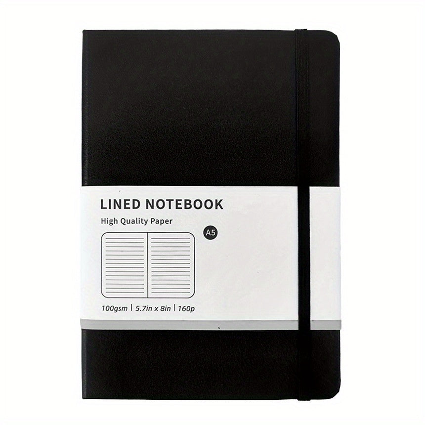 Macaron A5 Hardcover Notebook Horizontal Line Inner Page Strap 80 Sheets