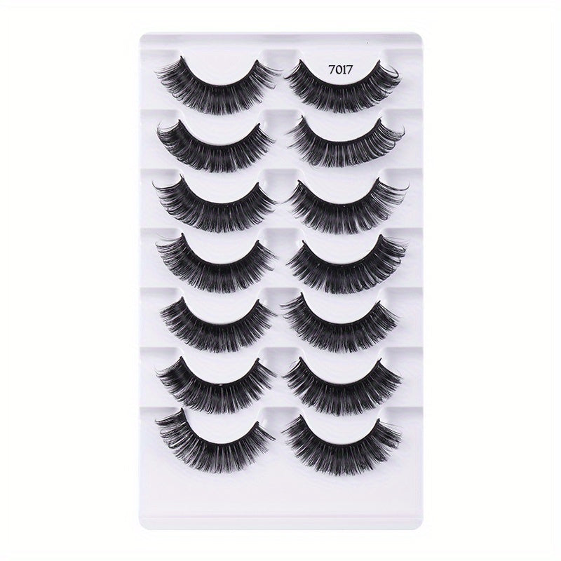 7 Pairs of Natural Looking False Lashes for Makeup Collection