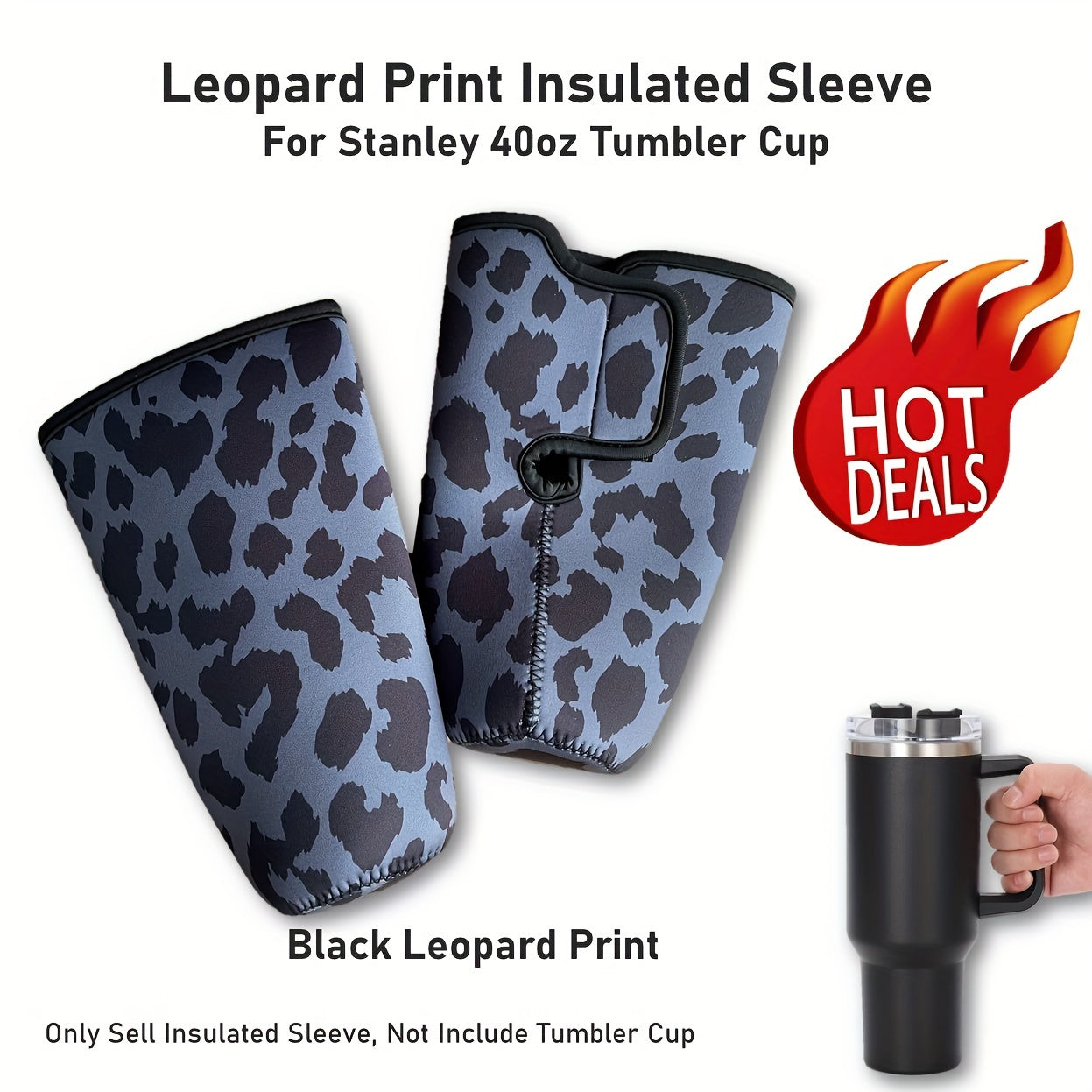 Leopard Print 40oz Cup Sleeve - Scratch Resistant Bottle Protector