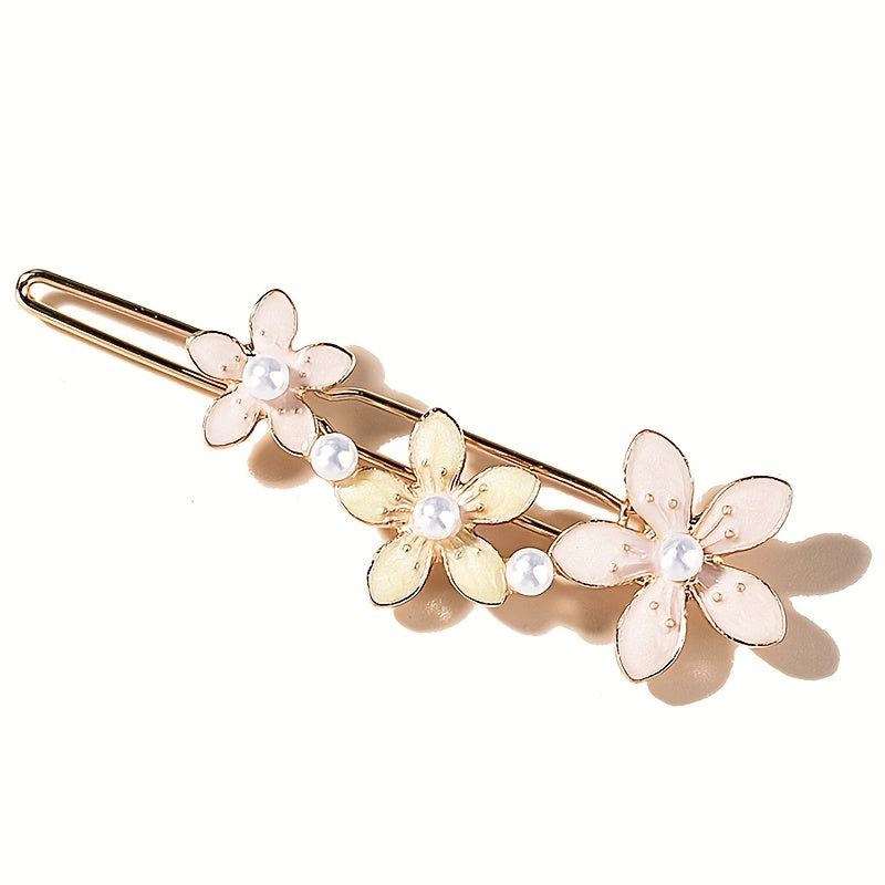 4pcs Flower Hair Pin Clip Summer Barrette Hair Slides Clip