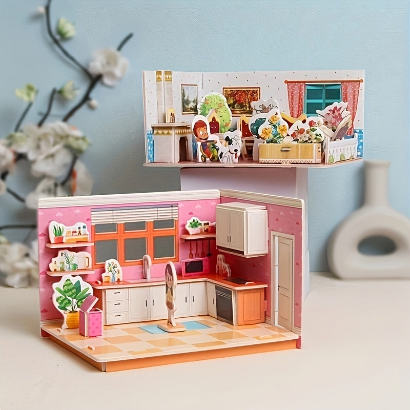 3D Puzzle Model Paper DIY Toy for Girls