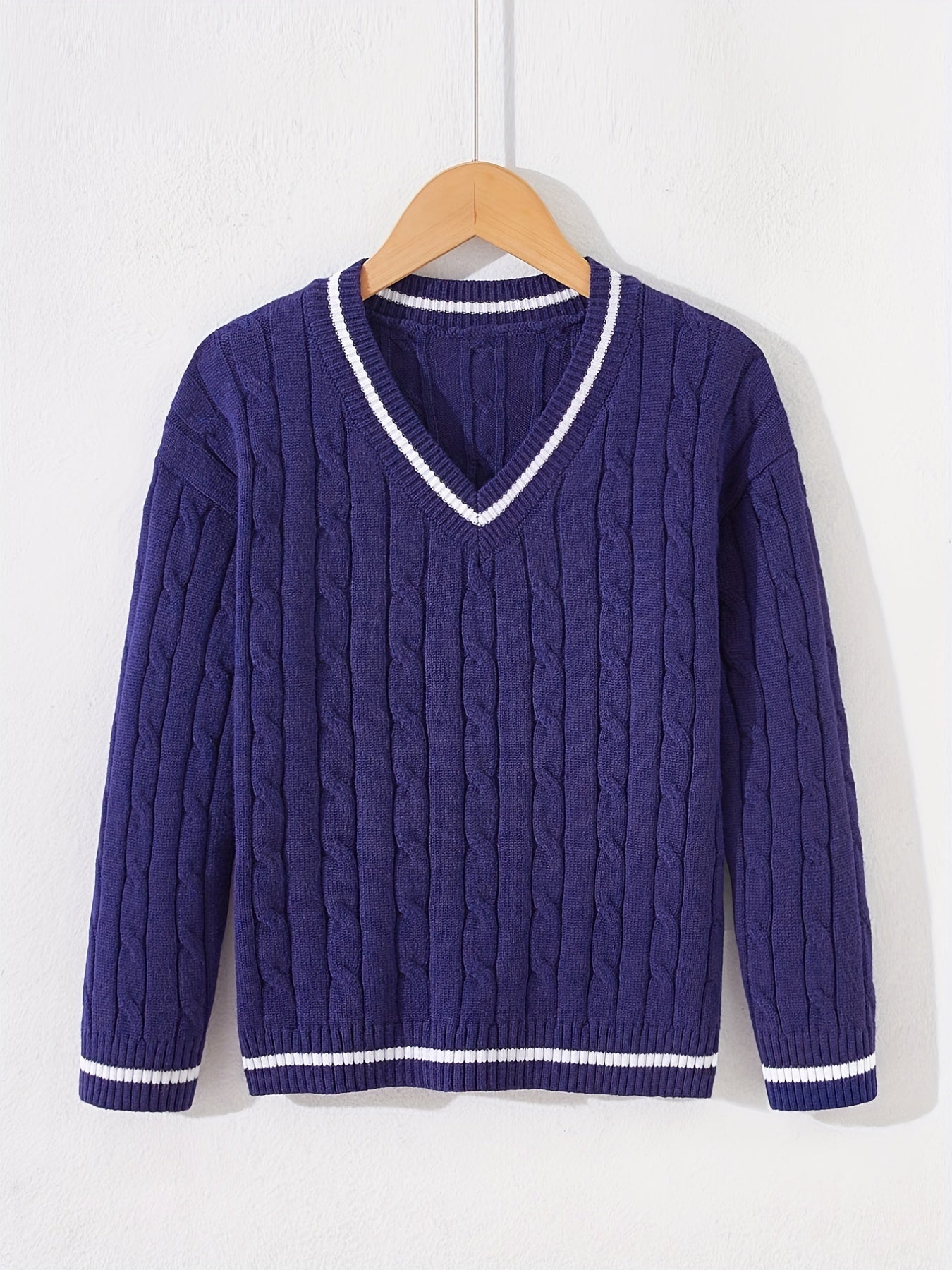 Kids Uniform Knitted Pullovers V-neck Sweaters School Clothes