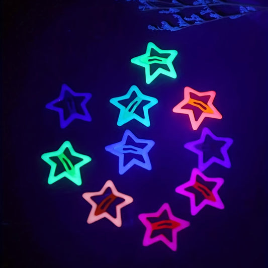 10pcs Princess Hair Clips Luminous and Decorative for Girls