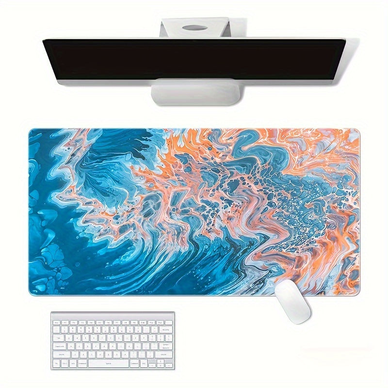 Ocean Pattern Large Mouse Pad - Non-Slip Rubber Desktop Mat