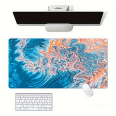 Ocean Pattern Large Mouse Pad - Non-Slip Rubber Desktop Mat