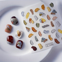 5D Embossed Nail Art Stickers Self Adhesive Nail Art Decorations