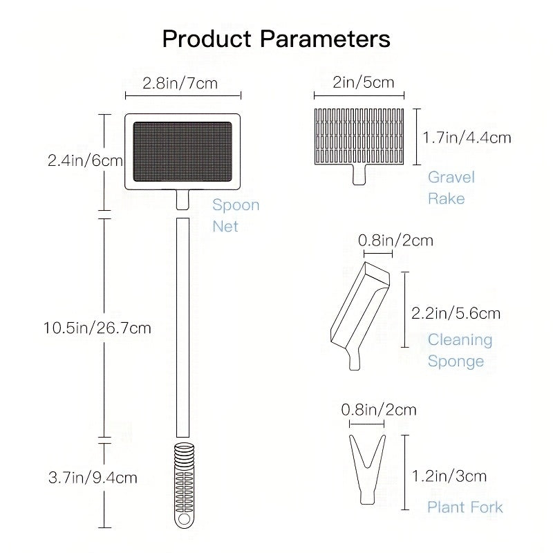 Aquarium Cleaning Tool 4-In-1 Algae Scraper Scrubber Set