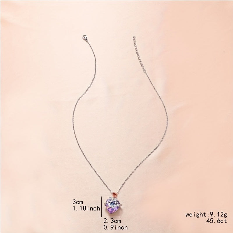 Heart Shaped Crystal Necklace Mother's Pendant Necklace