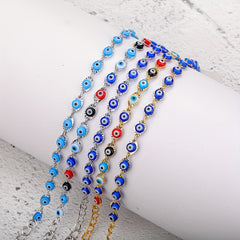 Multicolor Devil's Eye Beads Resin Bracelet