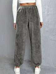  Warm Fleece Joggers Elastic Waist Pants