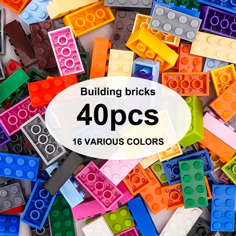 40pcs 2X4 High Brick Small Particle Building Blocks Creative DIY Toy