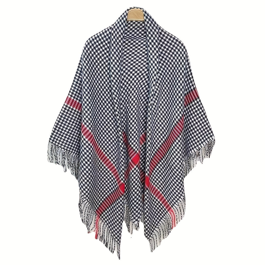 Houndstooth Shawl Blanket Scarf Warm Cashmere Wrap