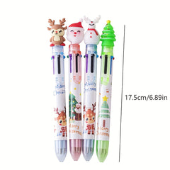 1pc Christmas 6 Ballpoint Pen Hand Account Marker Pen Student Prize Gift Pen