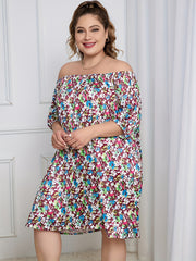 Floral Print Off-Shoulder Loungewear Dress