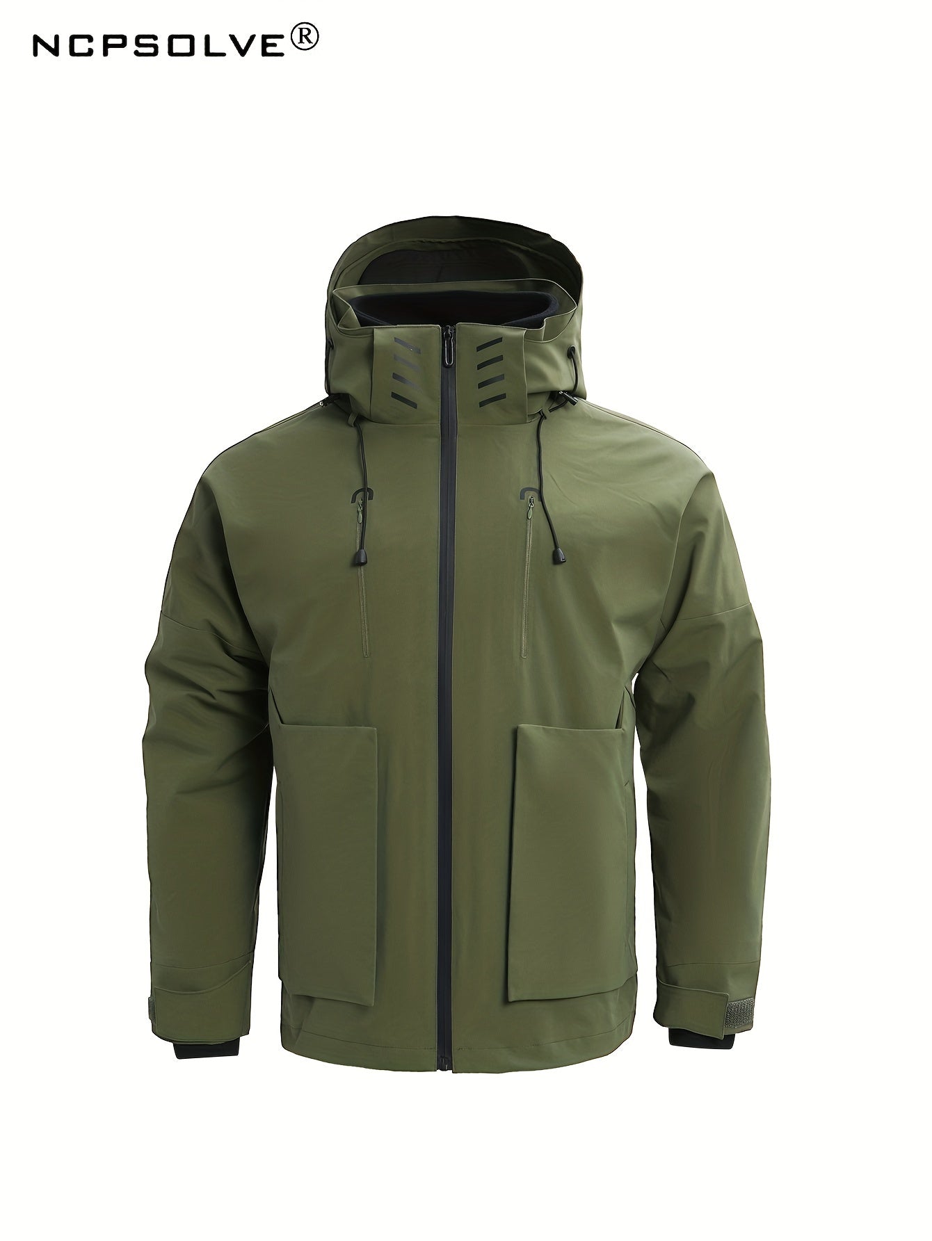 Men's 3 In 1 Zip Hooded Hiking Jacket Large Pocket