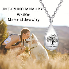Teardrop Keepsake Ashes Necklace Urn Pendant Cremation Memorial Jewelry