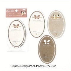 15 sheets Bronzing Embossed Sticky Notes Butterfly Letter Series