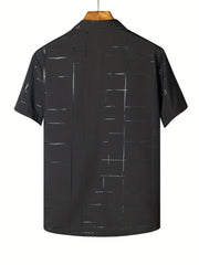Men's Casual Button Up Shirt Short Sleeve Summer Top for Daily Vacation Business