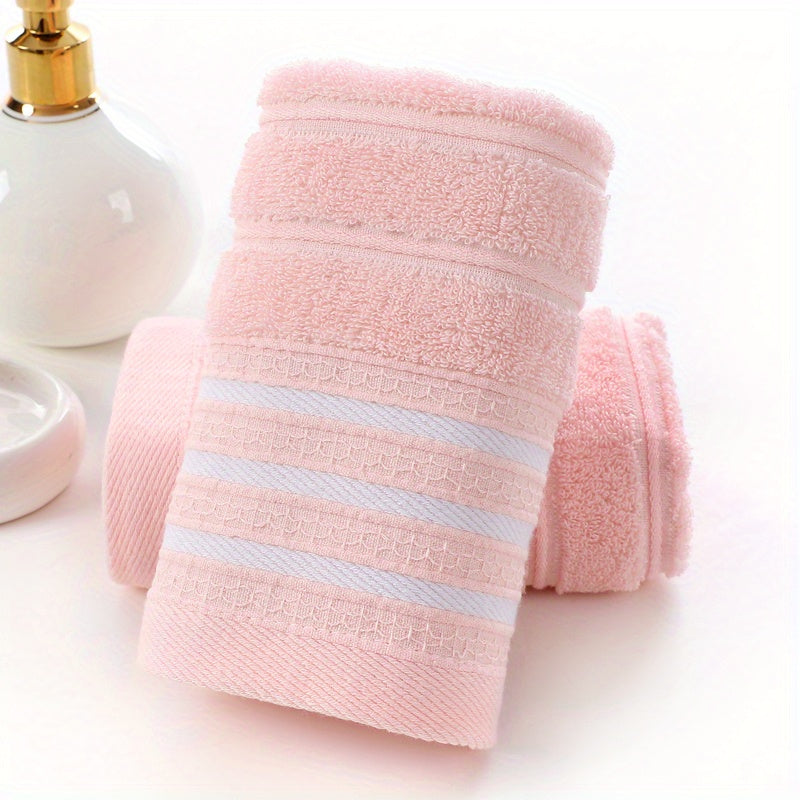 4pcs Striped Pattern Hand Towels Set Soft Skin-friendly Face Towel