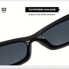 Square Frame Sunglasses Wide Temple Polarized Glasses
