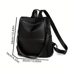 Large Capacity PU Leather School Backpack Casual Travel Bag