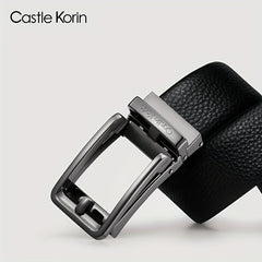 Men's Leather Casual Belt w/Automatic Buckle - Gift for Him