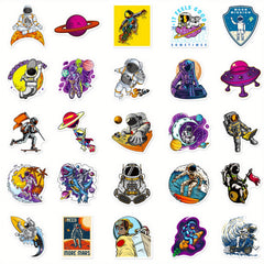50pcs Space Explorer Vinyl Stickers for Water Bottle