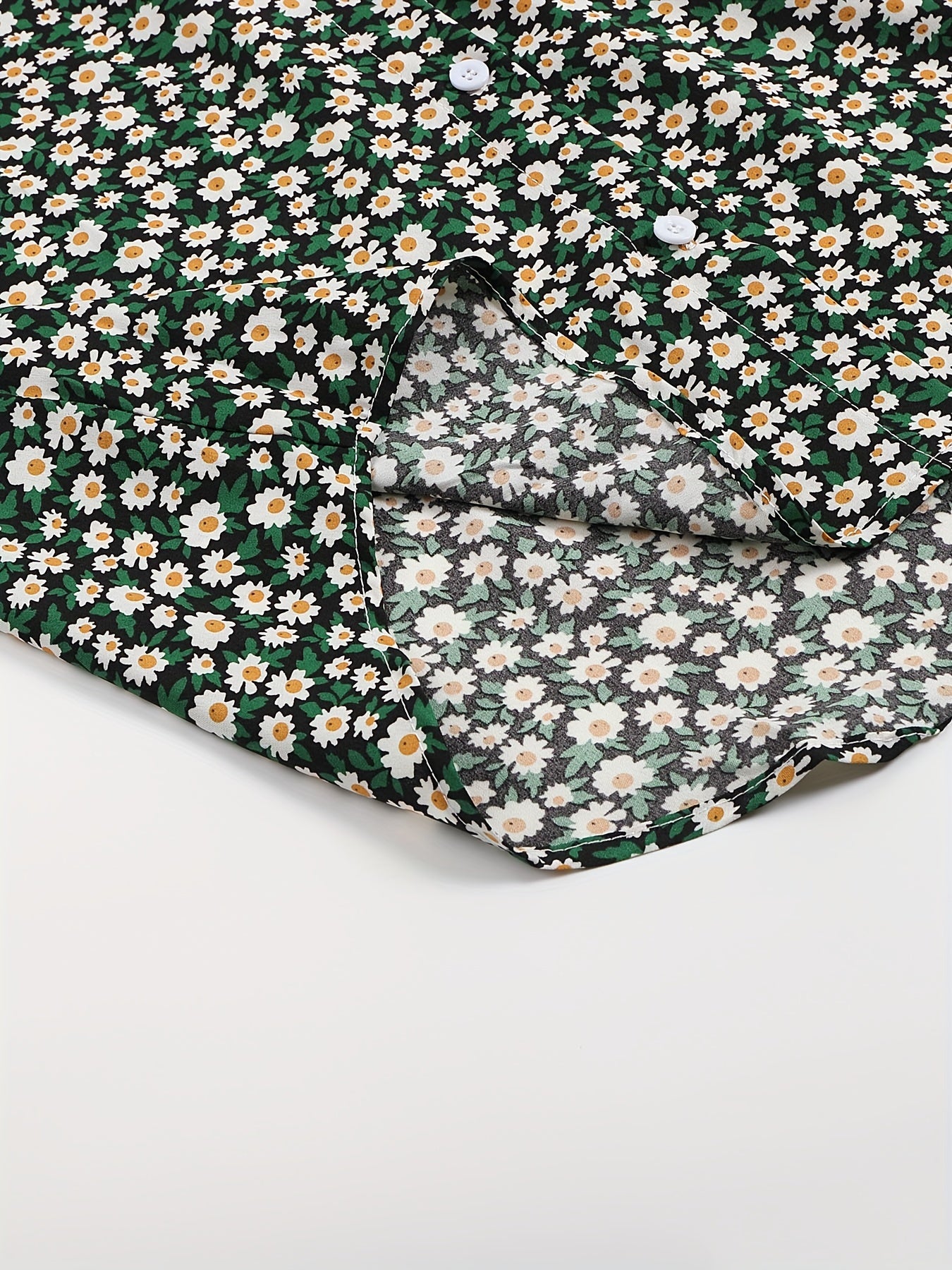  Women's Ditsy Print Button Up Blouse